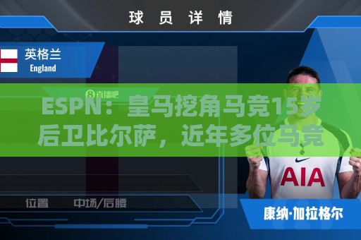 ESPN：皇马挖角马竞15岁后卫比尔萨，近年多位马竞青训转投死敌