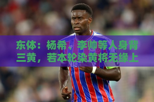 东体：杨希、李帅等人身背三黄，若本轮染黄将无缘上海德比