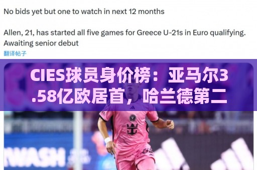 CIES球员身价榜：亚马尔3.58亿欧居首，哈兰德第二姆巴佩第三